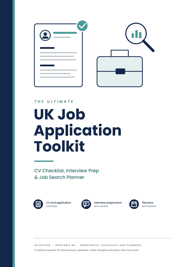 The Ultimate UK Job Application Toolkit | CV Checklist, Interview Prep & Job Search Planner PDF