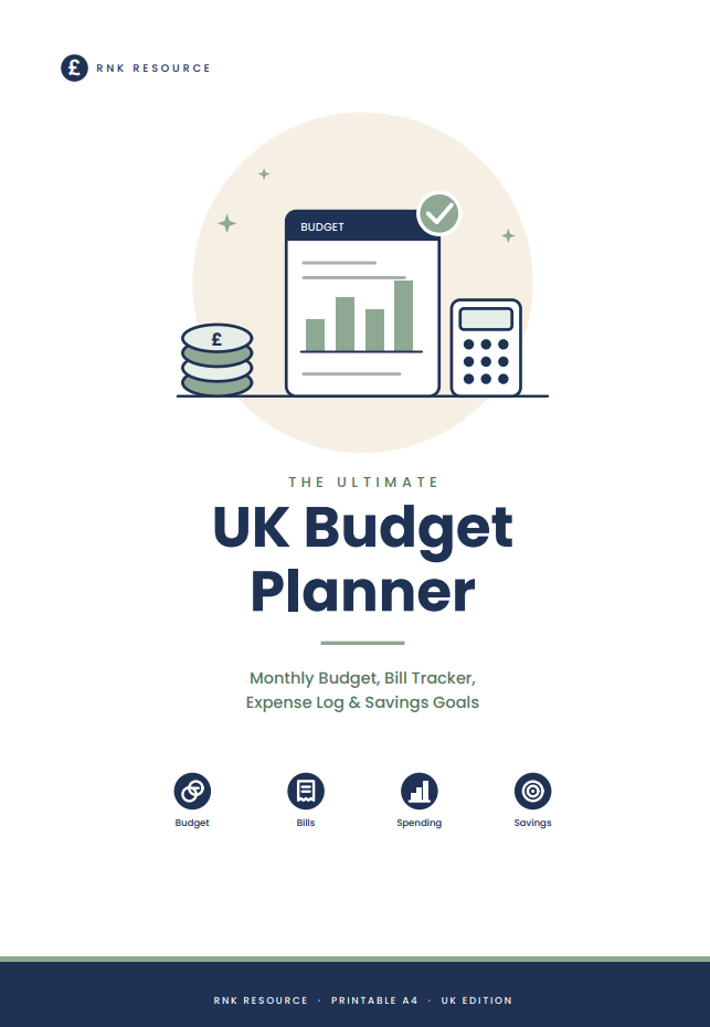The Ultimate UK Budget Planner PDF | Monthly Budget, Bill Tracker, Expense Log & Savings Goals