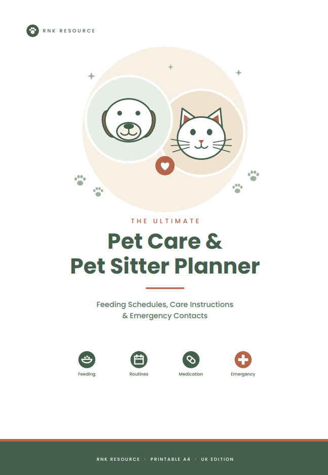 The Ultimate Pet Care & Pet Sitter Planner PDF | Feeding Schedule, Care Instructions & Emergency Contacts